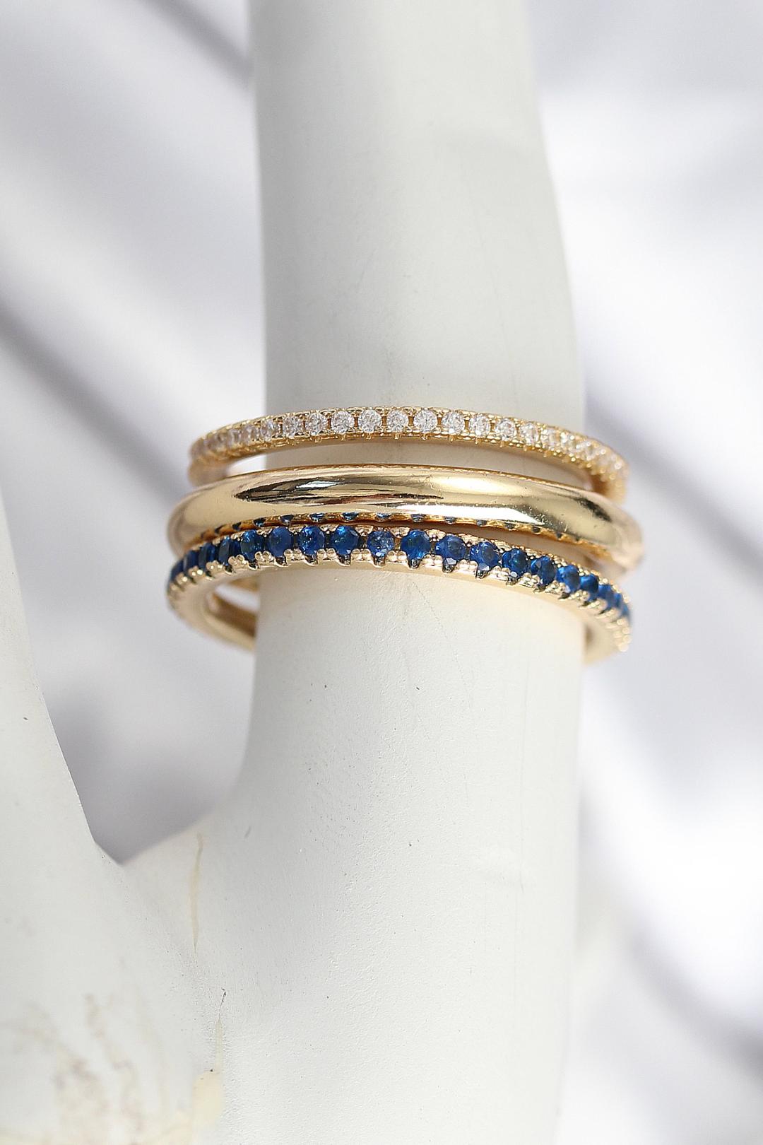 Pirinç Zirkon Taşlı 3'Lü Kadın Yüzük