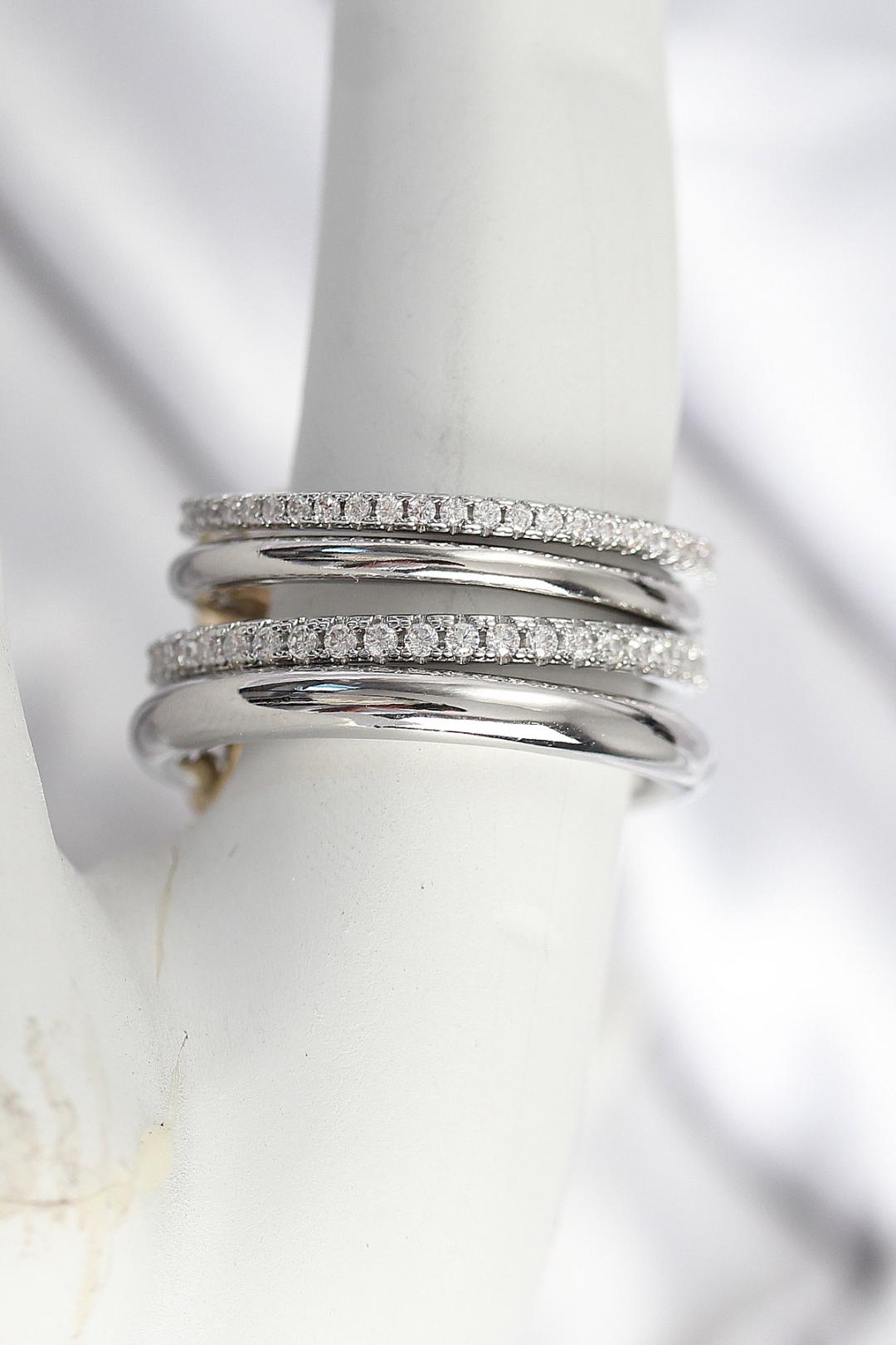 Pirinç Zirkon Taşlı 4'Lü Kadın Yüzük