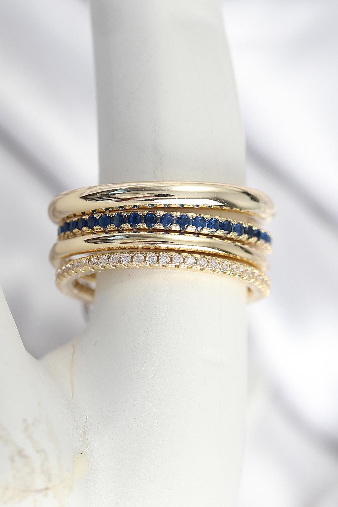 Pirinç Zirkon Taşlı 3'lü Yüzük