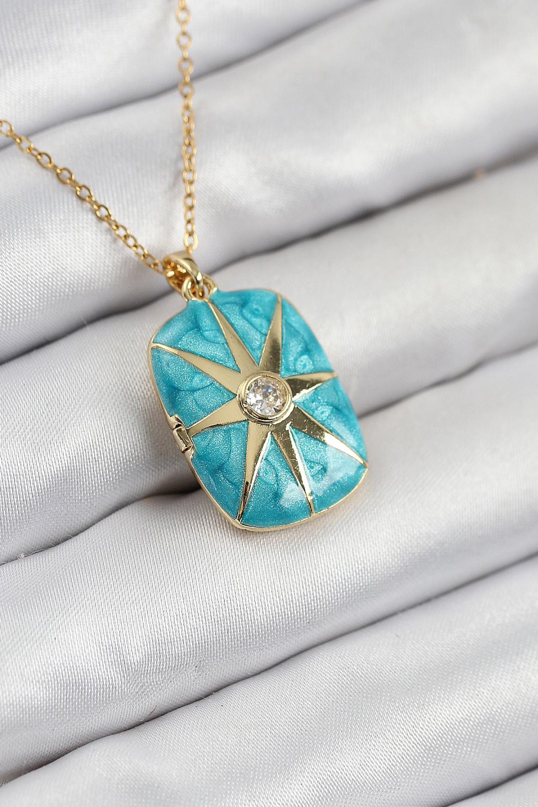 Aurora Turquoise Altın Kolye