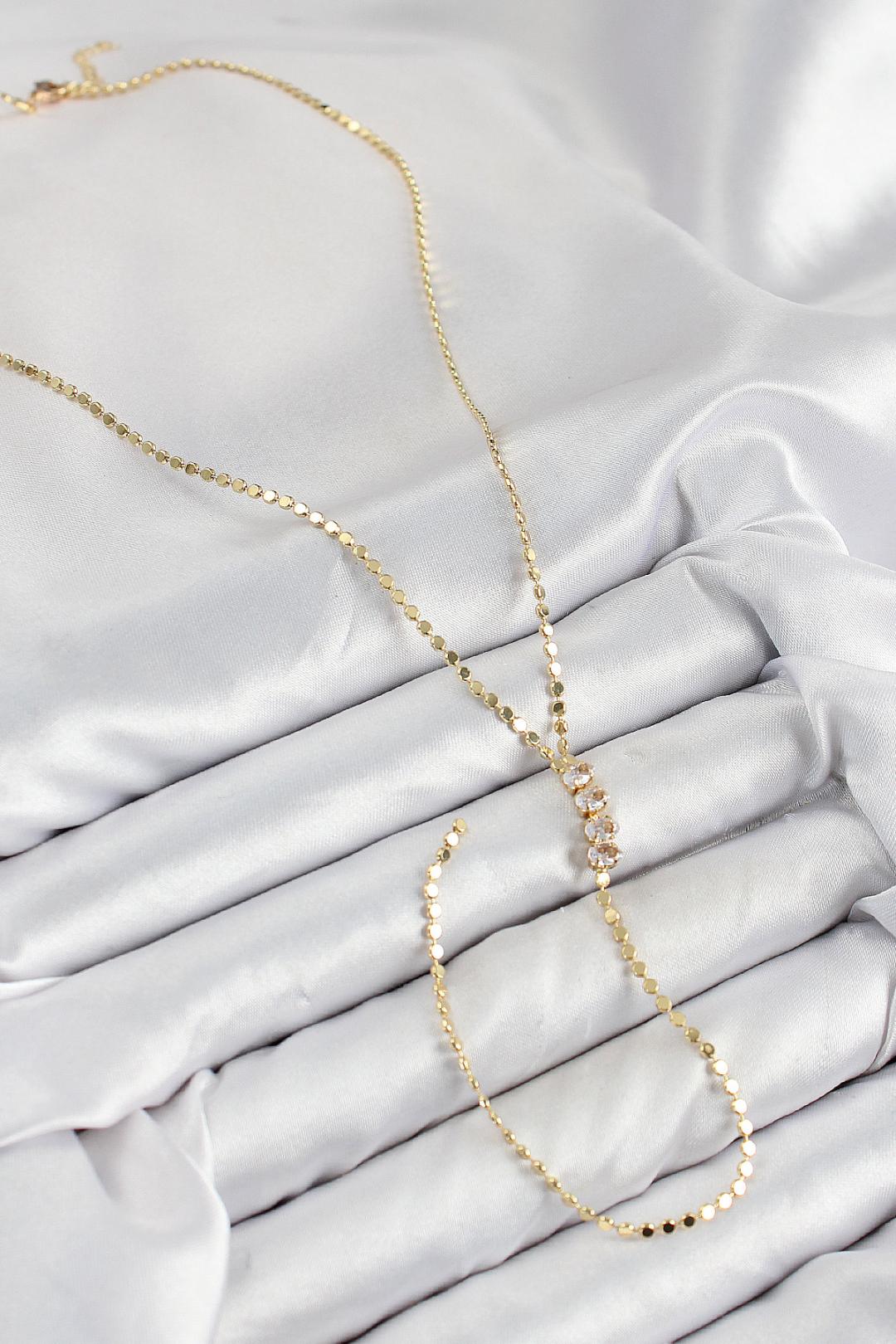 Crystal Drop Altın Kolye