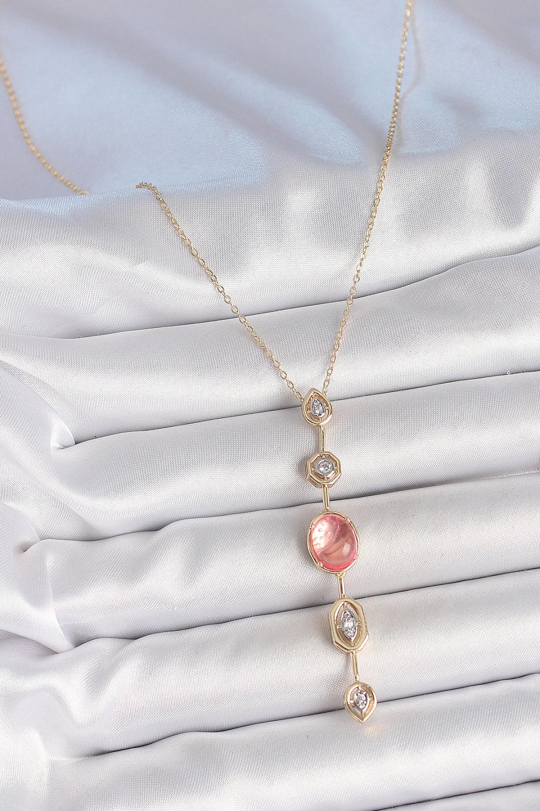 Aurora Blush Altın Kolye