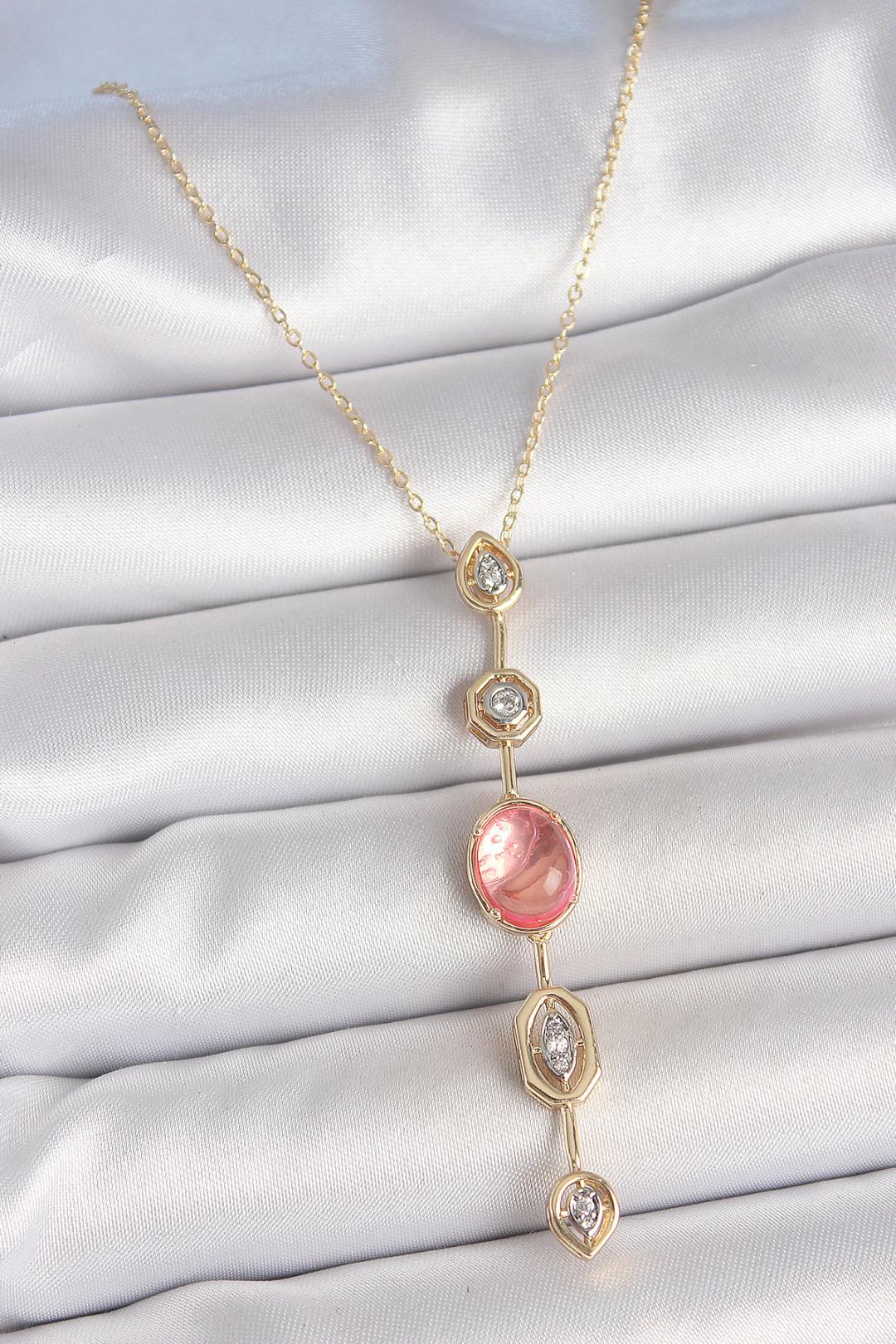 Aurora Blush Altın Kolye