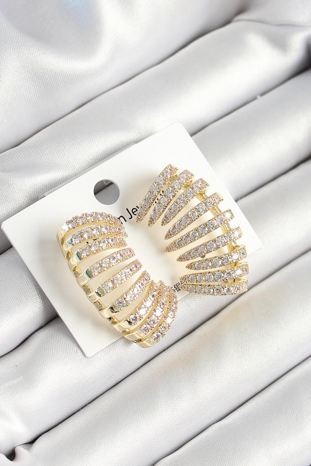 Crystal Spiral Gold Küpe