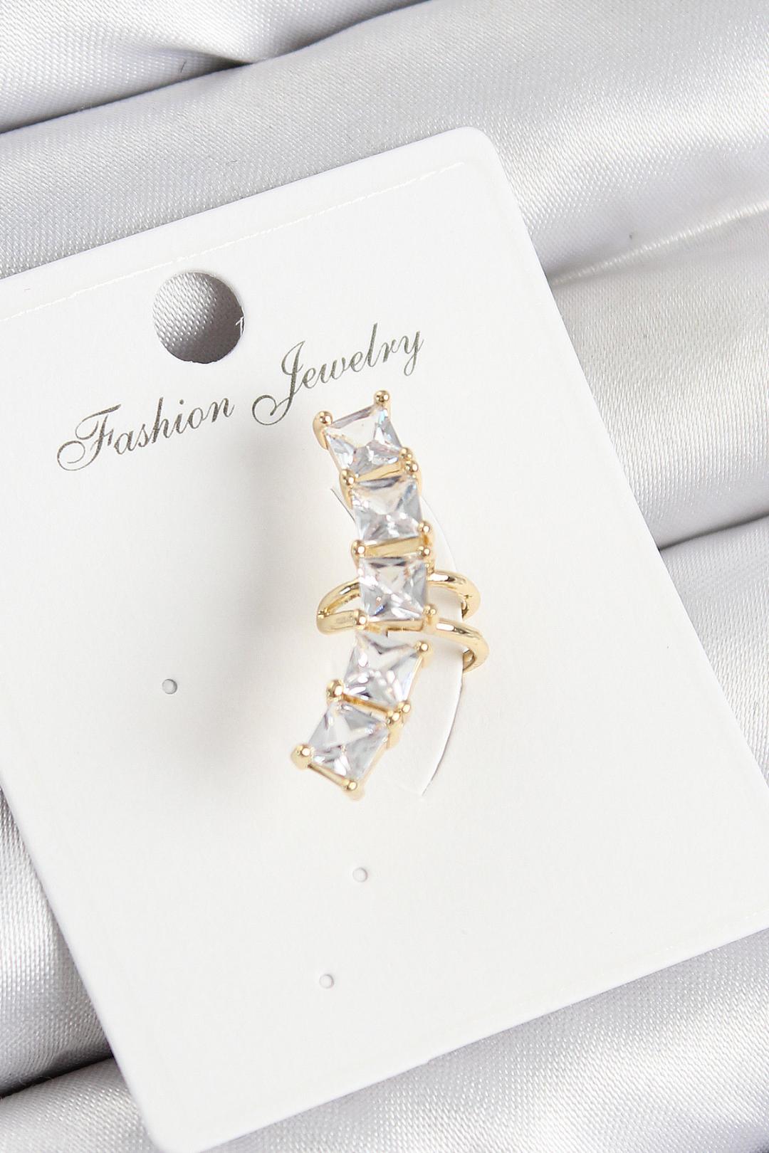 Crystal Line Gold Ear Cuff