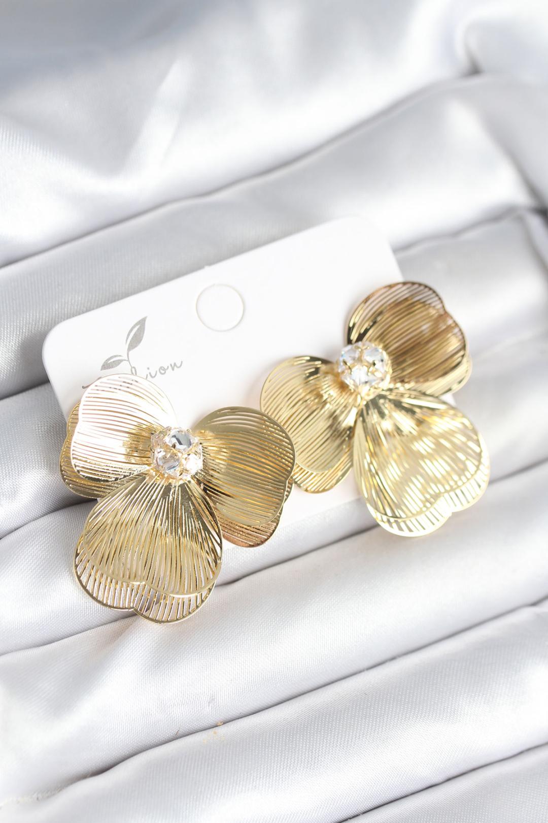 Flower Shine Gold Küpe