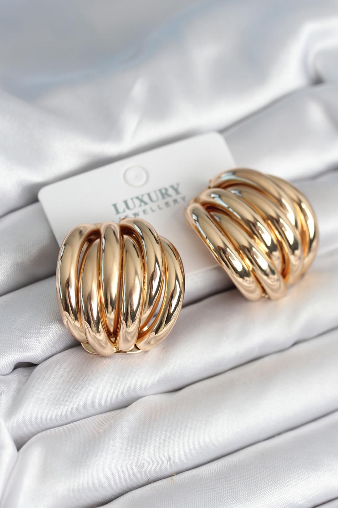 Vintage Burgu Gold Küpe