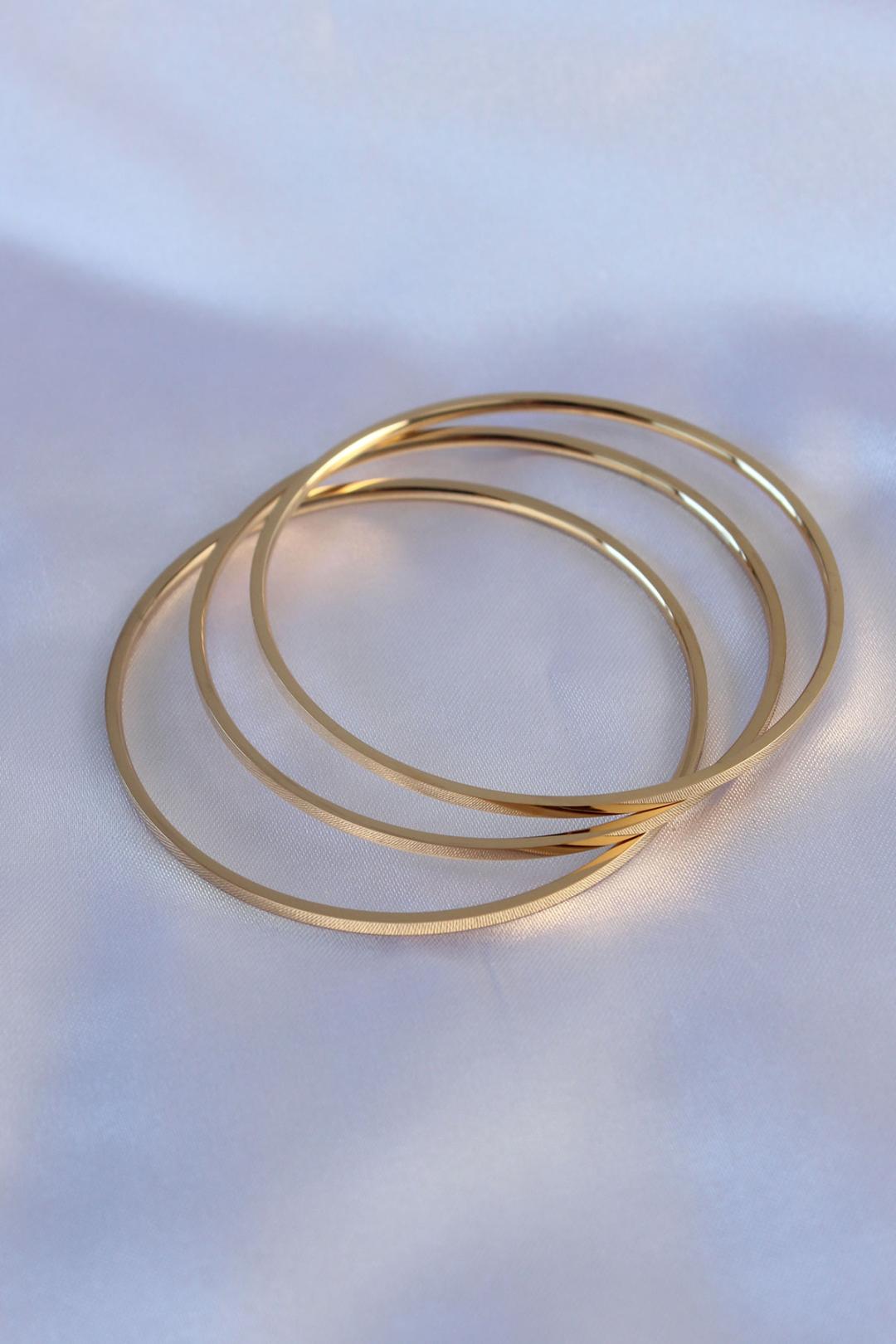 Gold Renk 3'lü Ajda Bilezik